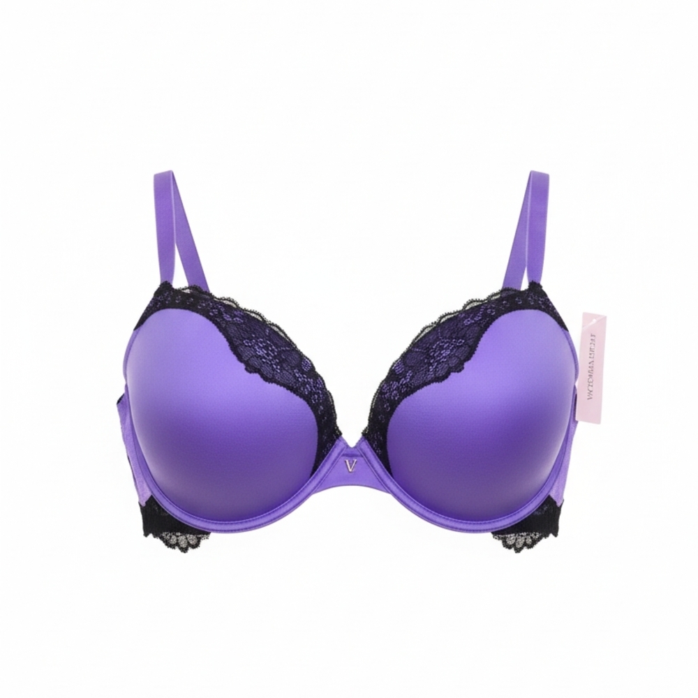 Victoria's Secret Very Sexy Push Up Violet Bra with Black Lace